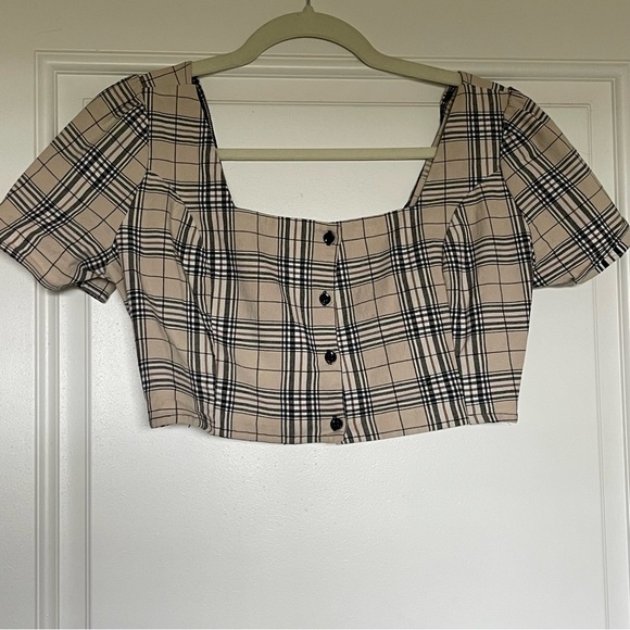 Urban renewal remnants femme plaid crop top - Picture 3 of 6